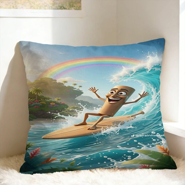 JMG Clothing Kissenbezug Tung Tung Sahur Italienisch 67 Vintage Design, B/B: 50 x 50 cm, Mehrfarbig Blau - Bild 1