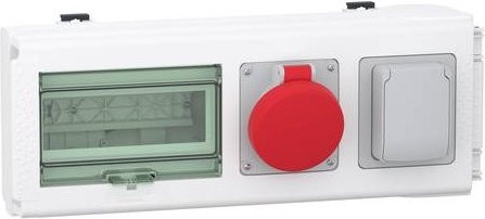 Schneider Electric KNB32CP15D KN Abgangsadapter 32A in Weiß für 8 TE mit 1 Schuko und 1 CEE 5p 16A - Bild 1