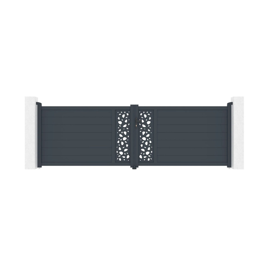 Casanoov Flügeltor Sunny Doppel-Aluminiumtor mit Ranger B150 Motorisierung, Farbe: Anthrazit, B/H: 397 x 120 cm - Bild 2