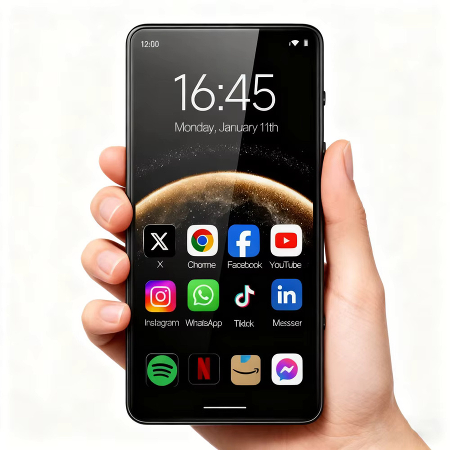 Famue BF88 MP3-Player mit 5,2 Zoll Android-Bildschirm, Octa-Core MT6769, 6 GB RAM, 64 GB Speicher, WiFi und Bluetooth 5.0 in Schwarz - Bild 4