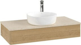 V&B Waschtischunterschrank Antao ohne Frontstruktur in Eiche Honig, B/T/H: 100 x 50 x 19 cm - Bild 1