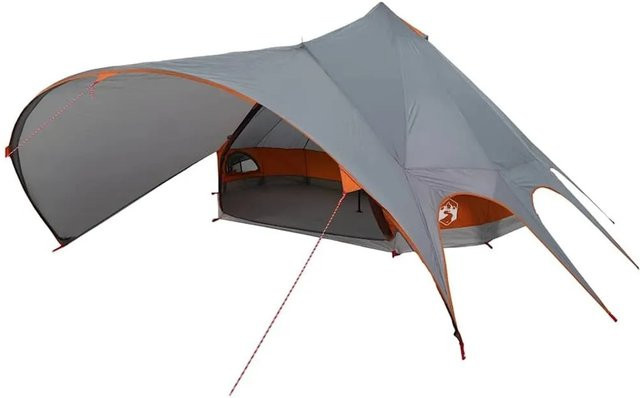 vidaXL Teepee Zelt mit Dach Grau und Orange B/T/H: 600 x 600 x 347 cm - Bild 1