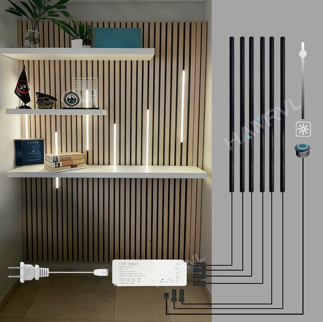 Dimmbare LED-Wandpaneele von HAMRVL mit Touch-Schalter, selbstklebend, Farbe Weiß, ideal für Schlafzimmer, Wohnzimmer oder Treppen - Bild 1