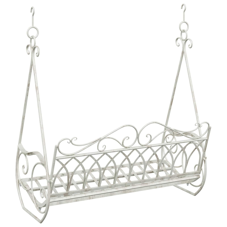 VD Home Furnishing Stahl-Schaukelbank in Antikweiß, B/T/H: 112 x 60 x 126,5 cm - Bild 2