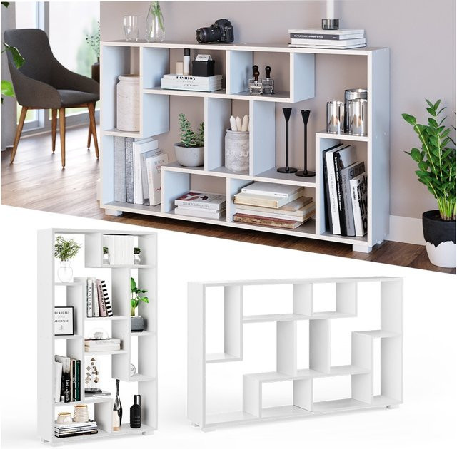 Vicco Raumteiler Domus 9 Bücherregal in Weiß mit offenen Fächern - Bild 1