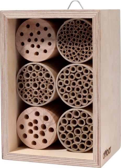 Dobar Profi-Insektenhotel für Wildbienen aus Birke, Farbe: beige, H x B x T: 23 x 12,5 x 16 cm - Bild 1