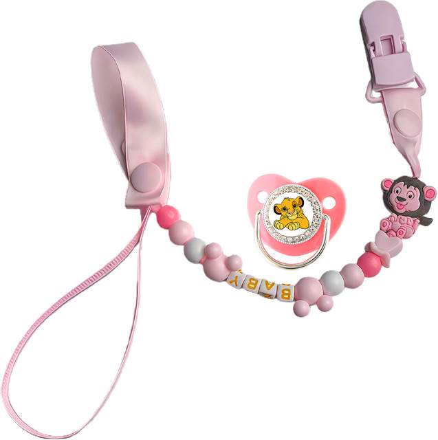 Disney Baby-Nippel mit Staubschutz und Kettenclip in Pink für Neugeborene - Bild 1