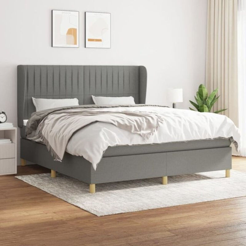 Vidaxl Boxspringbett mit Matratze aus Stoff in Anthrazit B/T/H: 160 x 200 x 118 cm - Bild 1