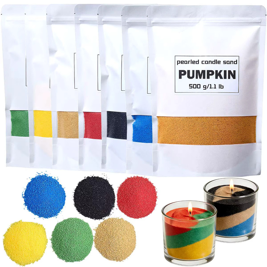 UDOCOOL Bunter Sandwachs und Eisblumenwachs für DIY Duftkerzen, Schneeflockenwachs und Sandmalerei, Multicolor und Schwarz, 500 g - Bild 3