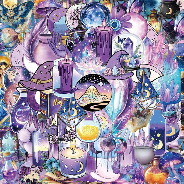 Charile Kawaii Transparent Magie Cartoon Aufkleber, 50-teiliges Set - Bild 1