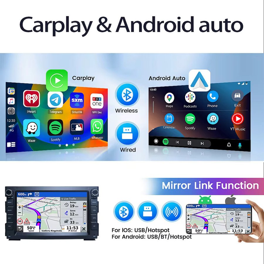 Icreative Android 13.0 Autoradio für Kia Ceed Venga 2007–2016 mit GPS-Navigation, WiFi und kabellosem CarPlay in Schwarz - Bild 4