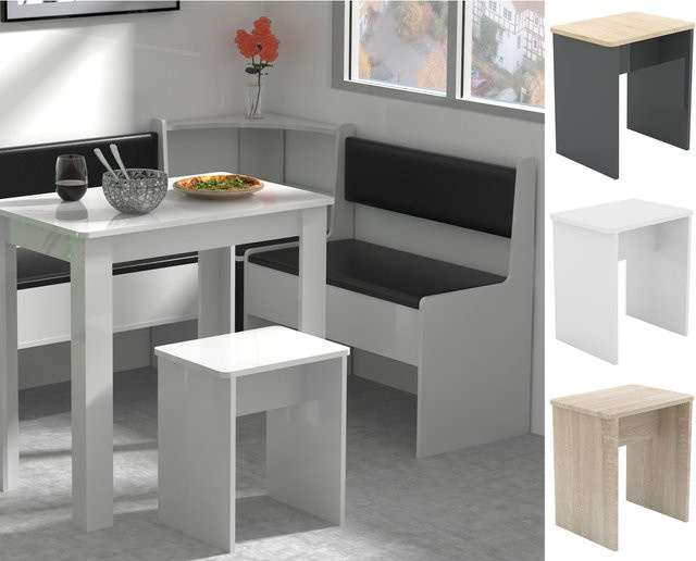 VCM Esal Holz Sitzhocker Würfel in Grau, H x B x T: 45 x 40 x 30 cm - Bild 1
