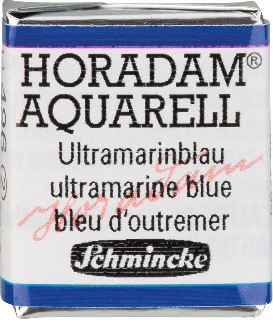 Schmincke HORADAM Aquarellfarbe Ultramarinblau im 1/2 Näpfchen mit Gummi Arabicum - Bild 1