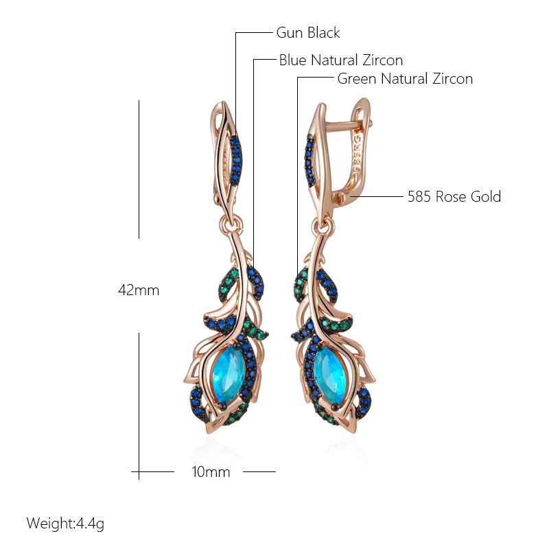 Kinel Tropfen-Ohrringe, 585 Gold, Roségold, Zirkonia, Damen - Bild 2
