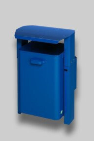 VAR Abfallsammler Typ AG 08 zur Wand- oder Rohrbefestigung mit Dach, Enzianblau, 40 l - Bild 1