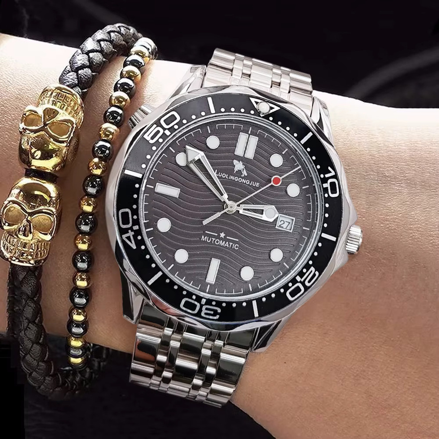 LUOLINGONGJUE Armbanduhr, Automatik, Edelstahl, Schwarz, Herren - Bild 2