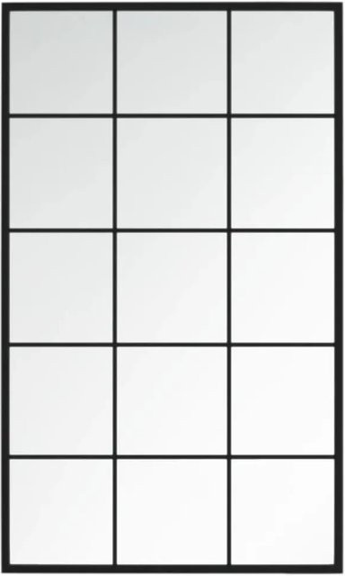 vidaXL Wandspiegel Schwarz aus Metall und Glas, modern, Breite: 100 cm, Höhe: 60 cm - Bild 1