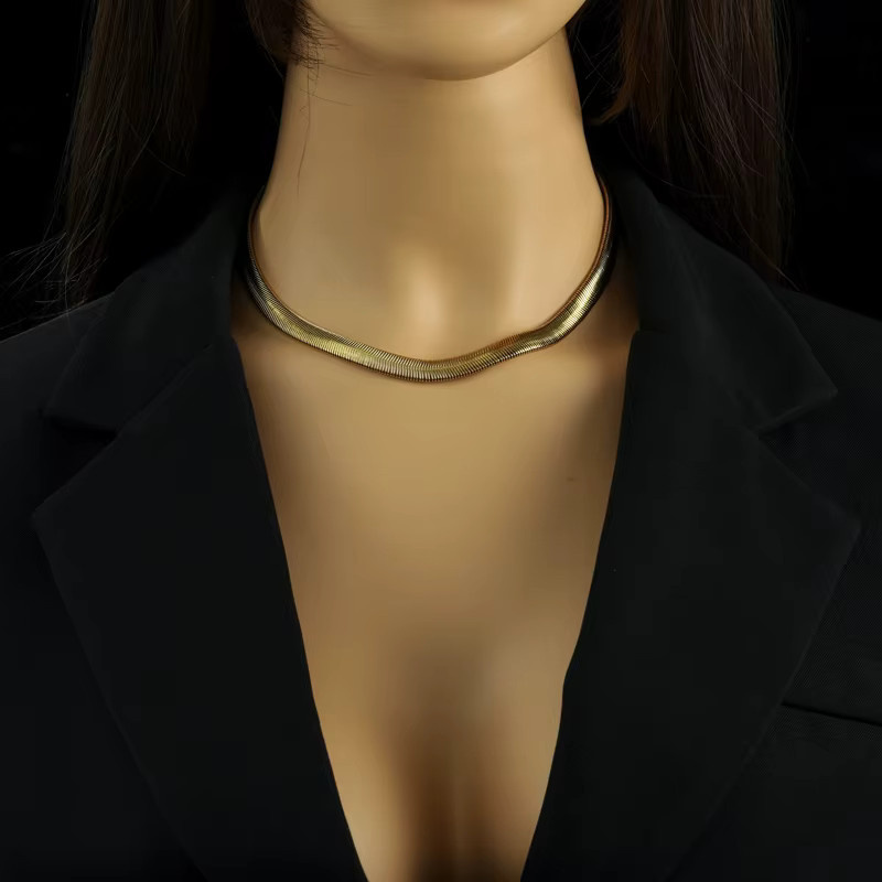 EILIECK Halskette Schlange Kette, Edelstahl, Gold, Damen - Bild 3