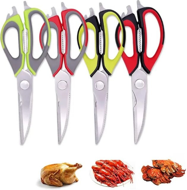FATCOOL Küchenschere aus Edelstahl mit Halter für Fleisch, Gemüse und Kräuter - Bild 1