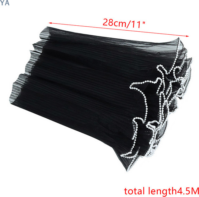 Blumenverpackungspapier Wellengarn und Spitzennetz für Floristik-Bouquets, Schwarz, Breite: 28 cm, Länge: 4,5 m - Bild 1