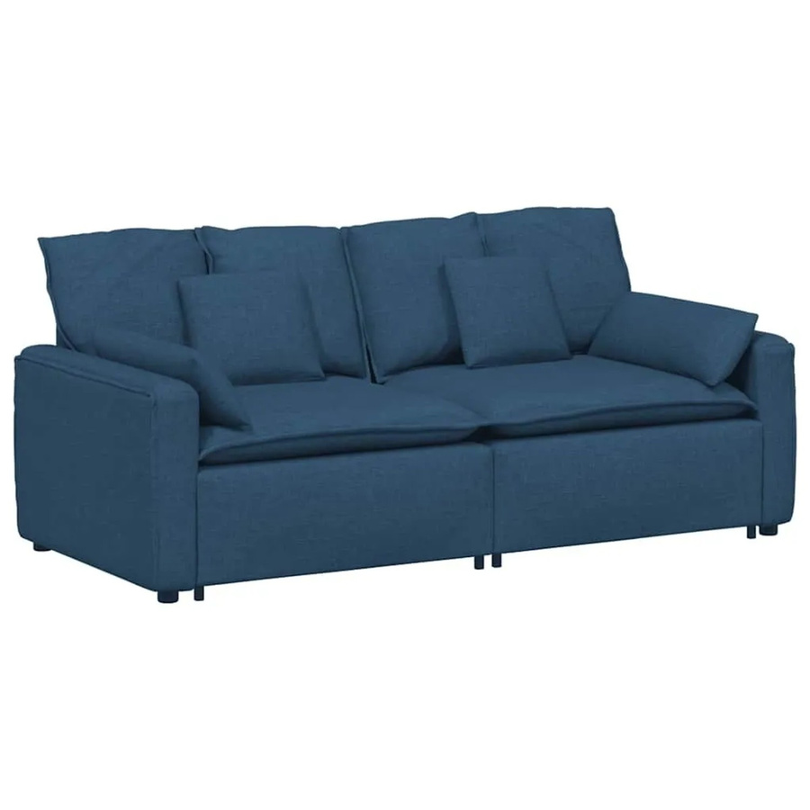 vidaXL Modulares Sofa Blau mit Kissen und Armlehnen B/T/H: 224 x 105 x 64 cm - Bild 2