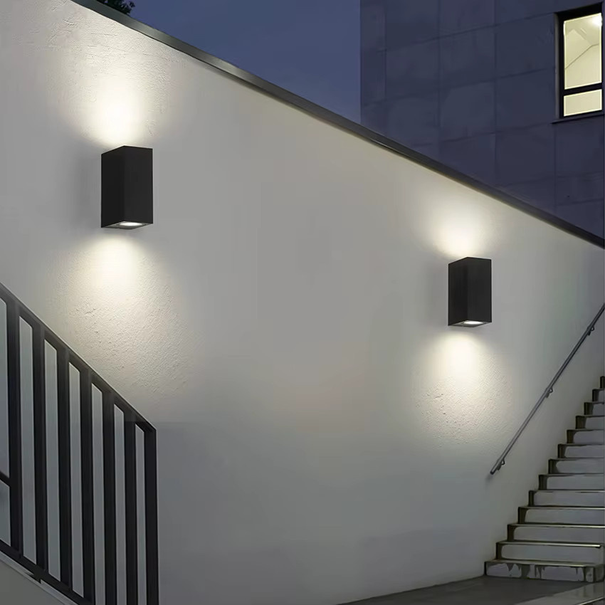 CYLRDXK IP65 wasserdichte GU10 Außenwandleuchte aus Metall in Schwarz für Garten und Villa - Bild 3