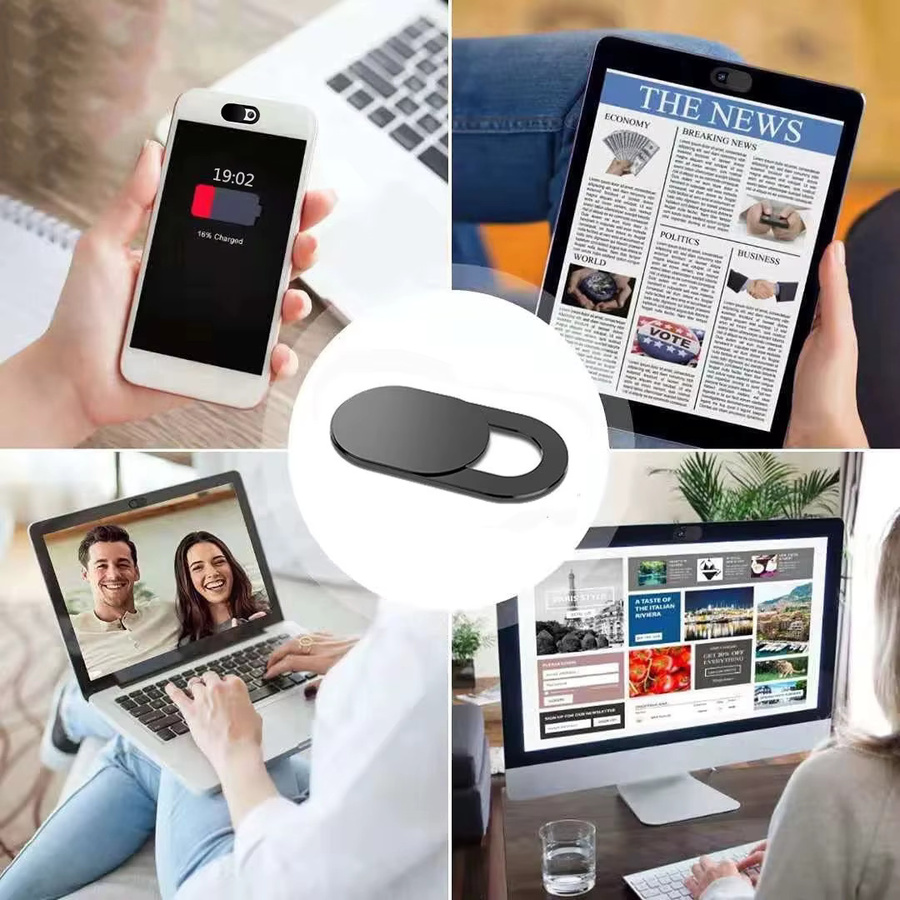Kunststoff-Kameraabdeckung mit Magnetverschluss in Schwarz für iPad, Tablet, Laptop, PC und Handy - Bild 2