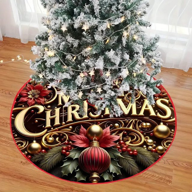 VIKAMA Weihnachtsbaum Rock mit floralem Design für deine Weihnachtsdekoration - Bild 1