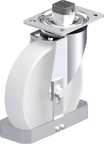 Blickle L-PO 200G-CS11-FS Stahlblech-Lenkrolle in Weiß mit 200 mm Rad-Durchmesser und 400 kg Tragfähigkeit - Bild 1