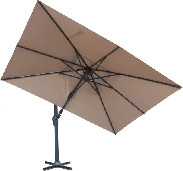 Osoltus Ampelschirm KOS Alu Vario Max in Taupe mit Aluminiumgestell, axial schwenkbar, Durchmesser: 360 cm, Höhe: 250 cm - Bild 1