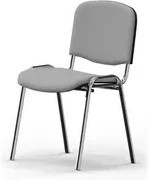 NowyStyl Besucherstuhl ISO aus Kunstleder in Grau mit verchromtem Gestell, B/T/H: 47 x 47 x 84 cm - Bild 1