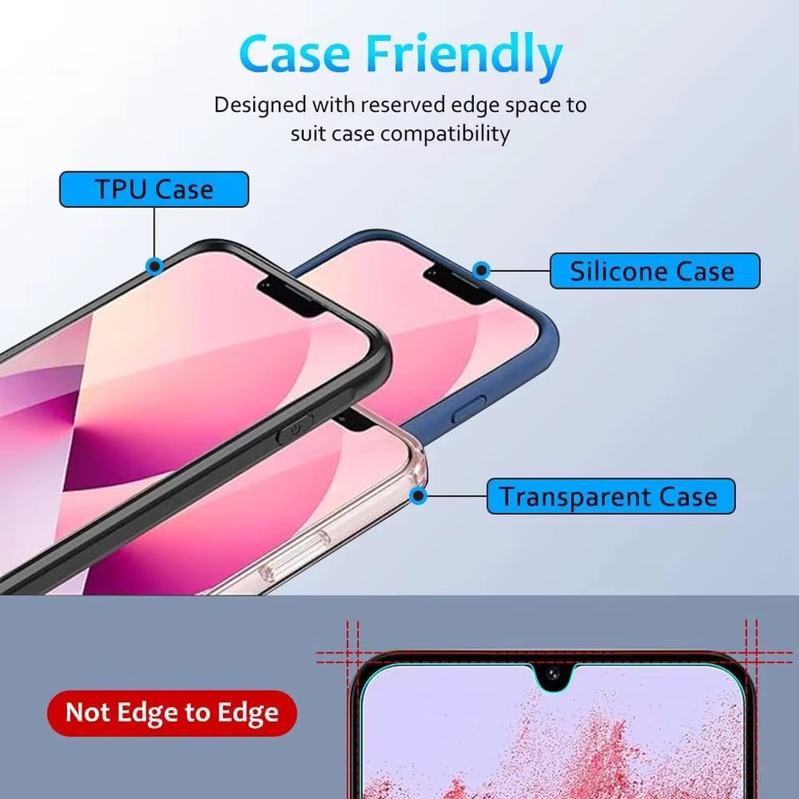 Set aus 3 bis 5 gehärteten Glas Displayschutzfolien für Xiaomi Redmi Note 15 14 14C 15R 14T K70 13 14 Pro 5G in Transparent mit voller Abdeckung und HD-Qualität - Bild 3