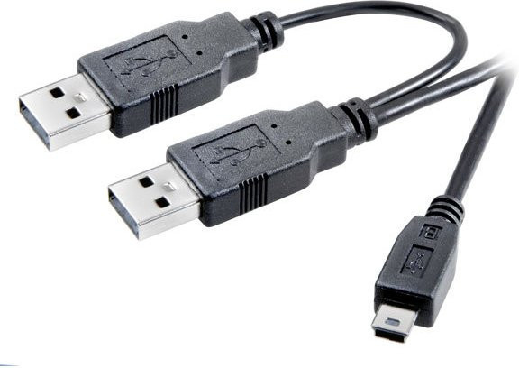 Vivanco USB Y Verbindungskabel USB-A in Schwarz, 1 m - Bild 1