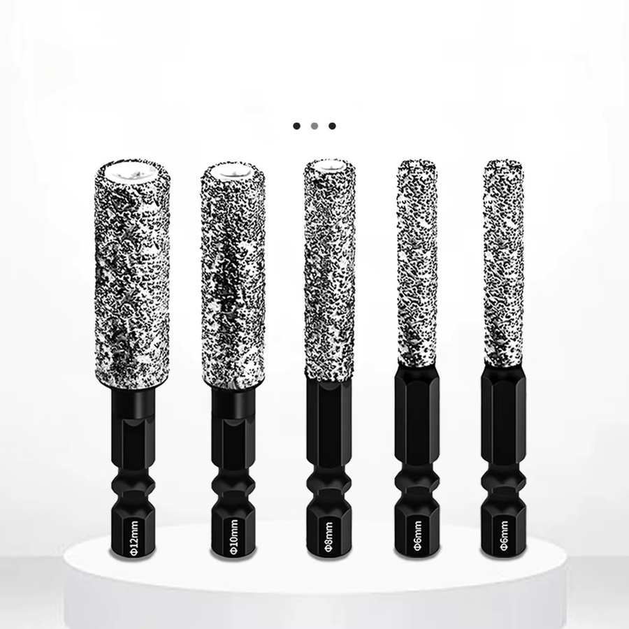 SHENSEN Diamantbohrer Set mit Sechskantschaft für Keramikfliesen, Marmor und Granit, 5 Stück, Farbe: Silber, Durchmesser: 6 mm bis 12 mm - Bild 5