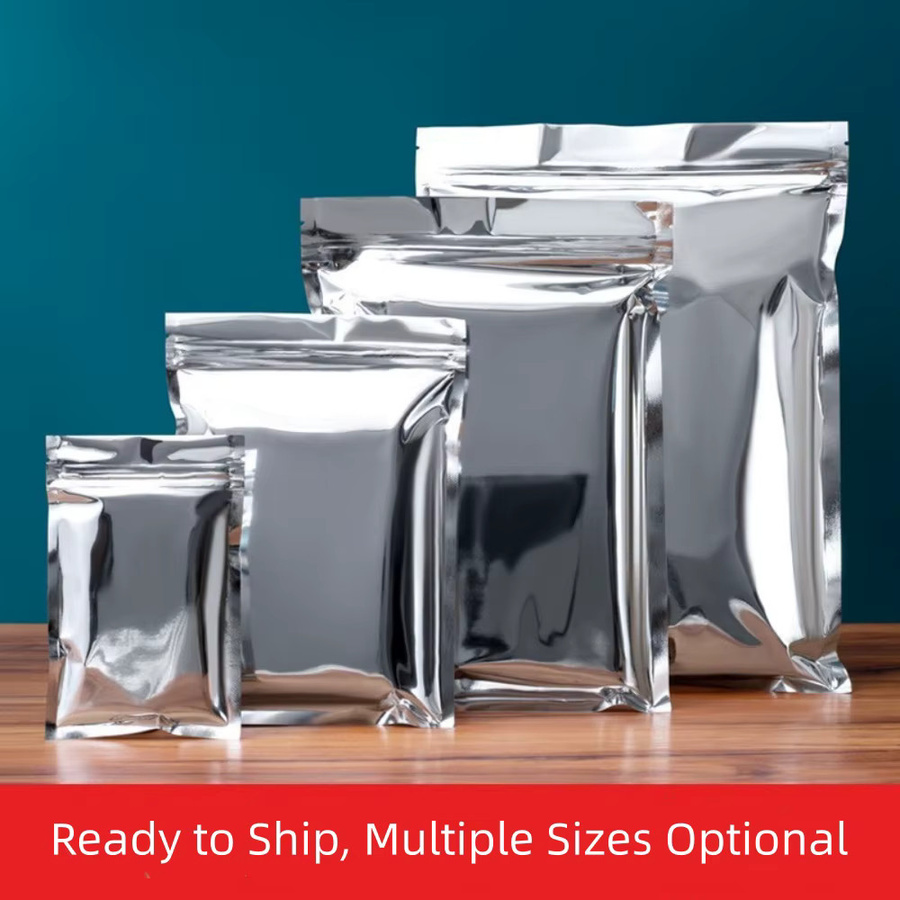 NIWEISEN Wiederverschließbare Zip-Lock-Beutel aus silberner Aluminisierter Folie für Lebensmittel und Geschenke - Bild 4
