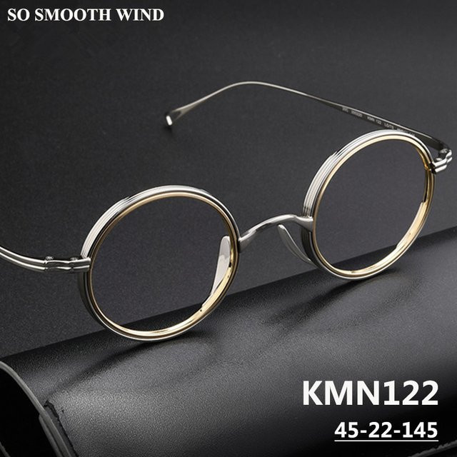 KMN122 Korrektionsbrille, Titan, rund, Vollrand, Silber, Unisex - Bild 1