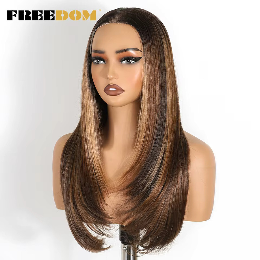 FREEDOM Lace-Front-Perücke, synthetisch, Ombre-Blond, 61 cm, Damen - Bild 4