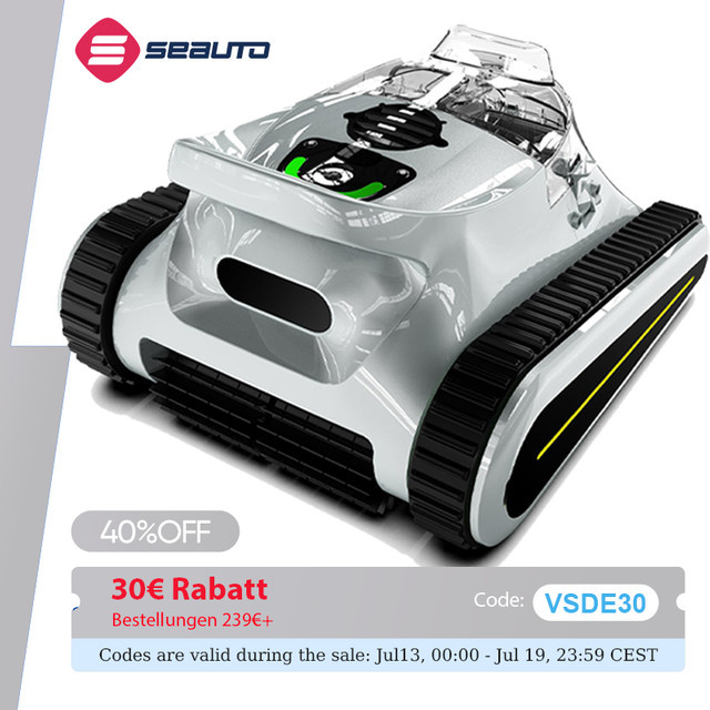 Seauto Crab Pro Roboter-Poolreiniger mit 45.000 Pa starker Saugkraft und Wandkletterfunktion für Wände und Böden bis 204 m2 - Bild 1