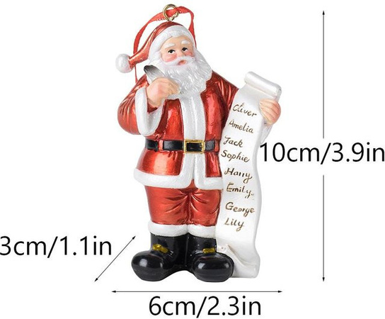 Weihnachtsanhänger Weihnachtsmann als Desktop-Dekoration und Weihnachtsbaum-Ornament von Yiran Furniture in Weiß und Rot