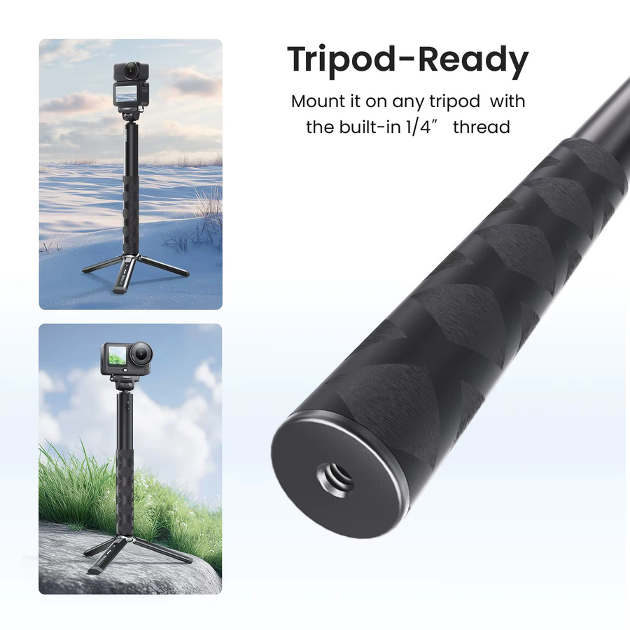 DJI Verstellbarer Bidirektionaler Schnellverschluss-Selfie-Stick für OSMO Action 6, NANO, OSMO 360, Action 5 Pro, 4 und 3 in Schwarz - Bild 4