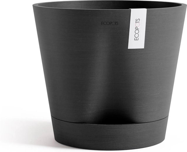 Ecopots Pflanztopf Venice 2 Dunkelgrau, runder Pflanzkübel aus recyceltem Kunststoff, Höhe: 30 cm, Durchmesser: 26,3 cm - Bild 1