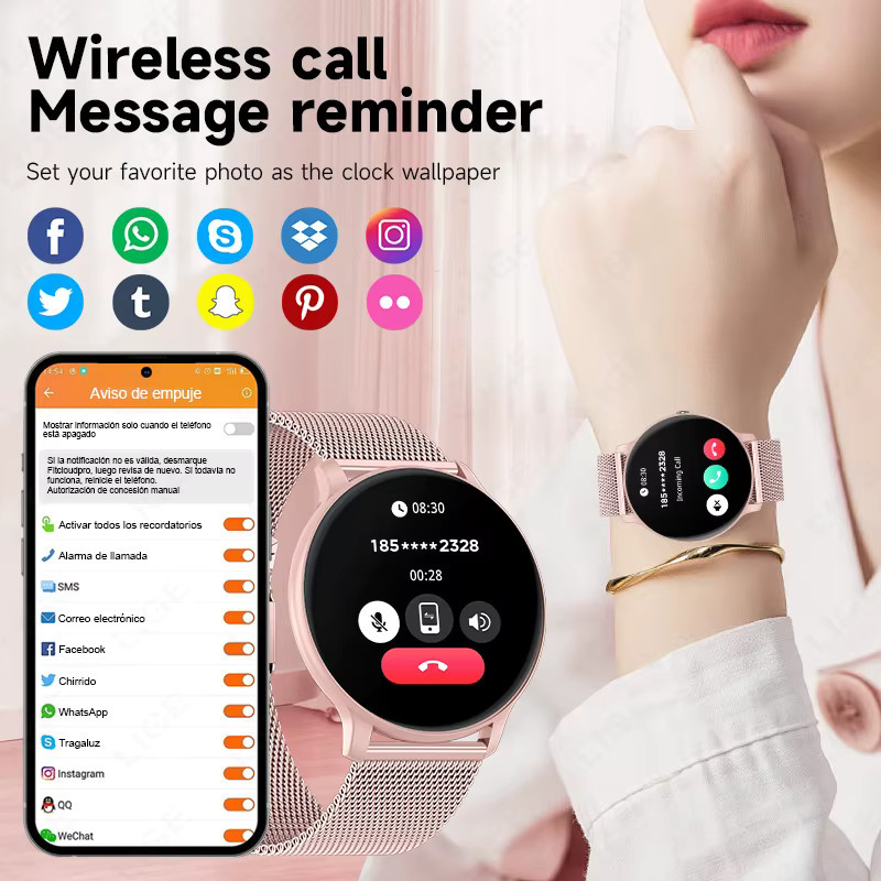 LIGE Smartwatch, Edelstahl, Grün, Unisex - Bild 2
