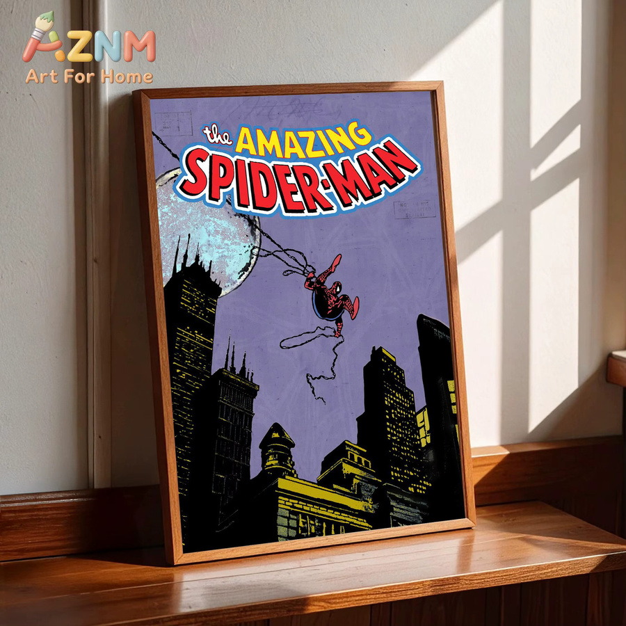 KAYOU Spider-Man Comic-Buch-Poster Retro Marvel Wandkunstdruck Illustration Mehrfarbig - Bild 6