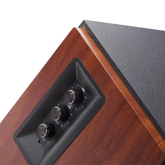Edifier Studio R1700BT Kabellose Bluetooth Regallautsprecher 66W in Holzoptik Braun - Bild 2