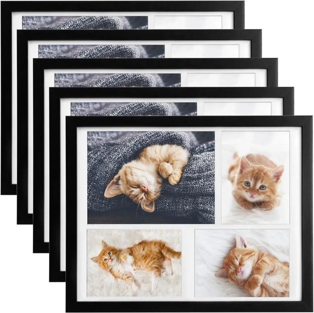 Bomoe Galeria Bilderrahmen Set in Schwarz, 5-teilig mit 4 Rahmen für 15 x 21 cm und 1 Rahmen für 10 x 15 cm - Bild 1
