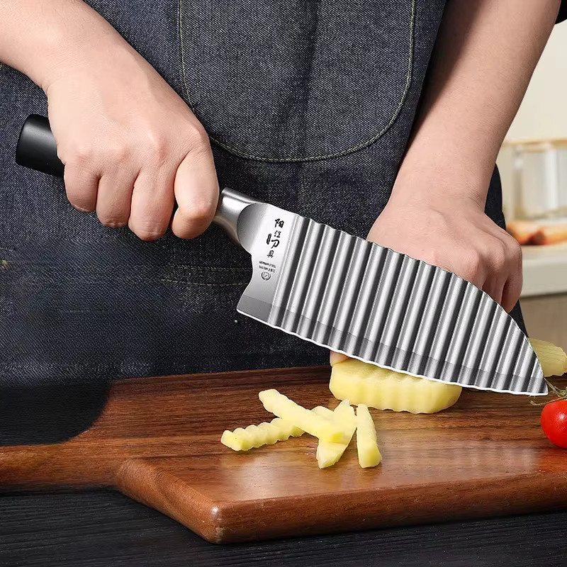 CMGF Wellenmesser aus Edelstahl in Schwarz und Silber für Kartoffeln und Gemüse - Bild 2