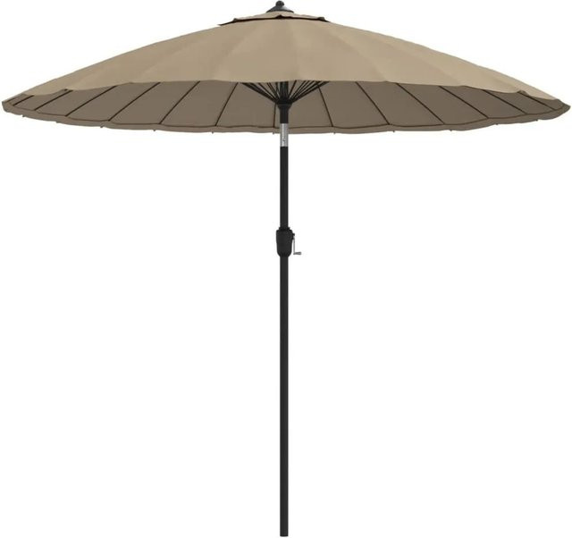 vidaXL Sonnenschirm mit Aluminium-Mast in Taupe aus Polyester, Höhe: 270 cm - Bild 1