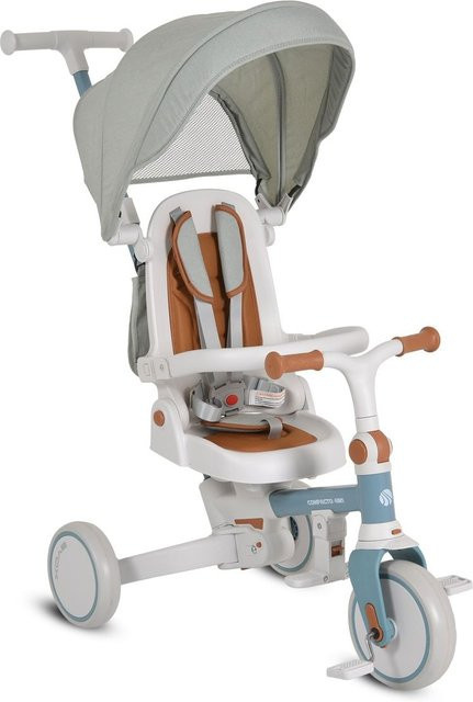 Byox Tricycle Compacto 4 in 1 Dreirad mit Schiebegriff klappbar blau EVA - Bild 1