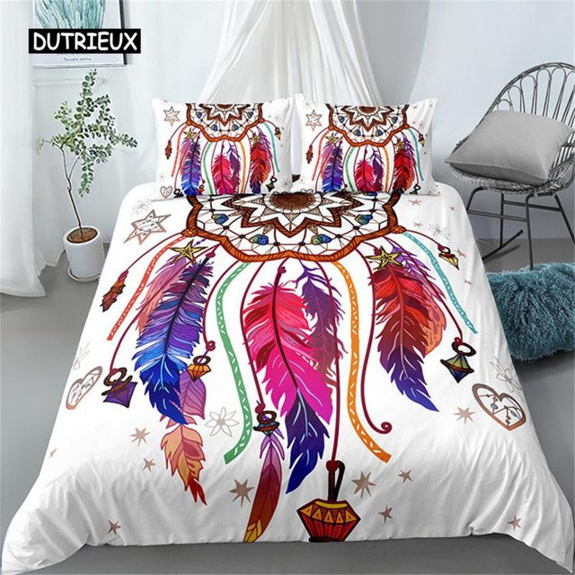 Flylo Traumfänger Bettwäsche Set mit Mandala und Federdruck in Multicolor, Mikrofaser, B/T/H: 135 x 200 cm - Bild 1