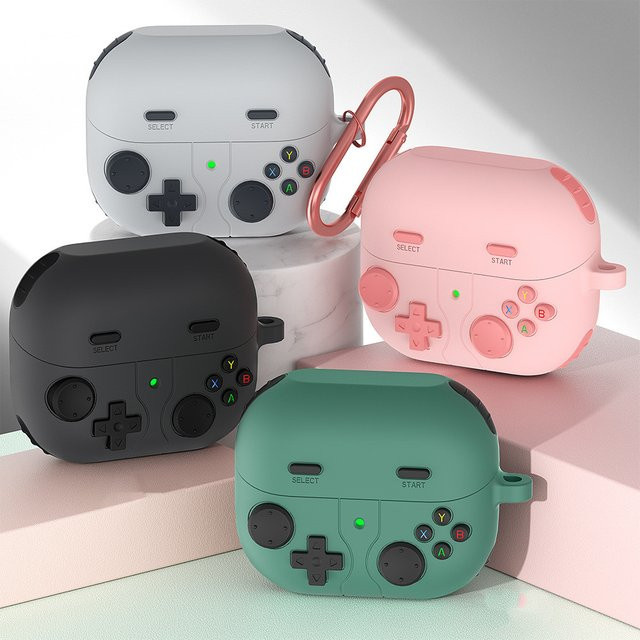 Stoßfeste Silikonhülle für Samsung Galaxy Buds 4, Buds 3 Pro und Buds 3 FE mit Haken in Weiß und Multicolour - Bild 1